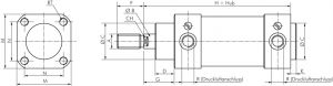 Pneumatik-Zylinder Edelstahl, doppeltwirkend (Ø 32 - 125), ISO 15552, Zylinder, Pneumatikzylinder, Isozylinder, Iso-Zylinder